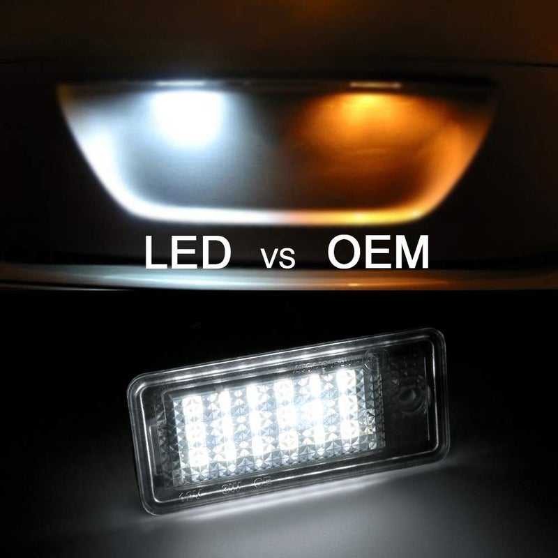 Gempro أضواء لوحة الترخيص LED من جيمبرو لسيارات أودي A3 S3 A4 S4 A6 S6 A8 S8 Q7 RS4، أضواء لوحة الأرقام، 6000K أبيض زينون، عبوتين - Image 4